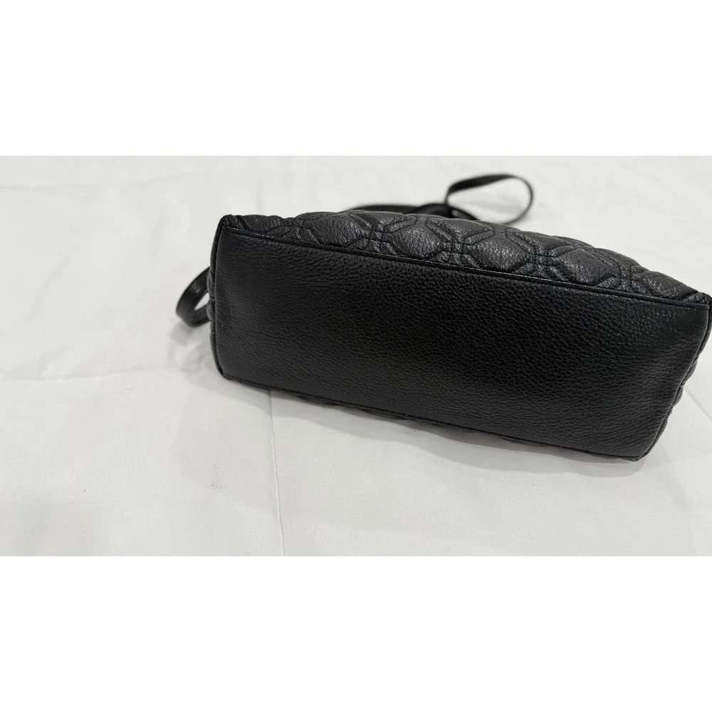 Kate Spade Black Quilted Leather Satchel Crossbody‎ Bag Chain Handle Handbag